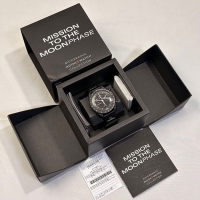 Omega Swatch Mission to the Moonphase Snoopy schwarz SO33B700 unbenutzt Japan