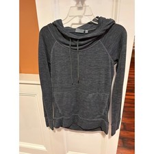 Athleta Charcoal Heather Cowl Neck Hoodie Long Sleeve Kangaroo Pocket XS