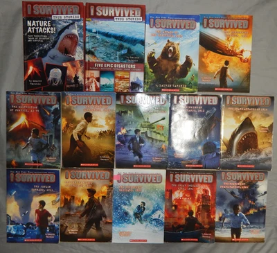 14 I SURVIVED kids chapter books BULK LOT flood tornado sharks fire (19 stories) - Image 1 of 4