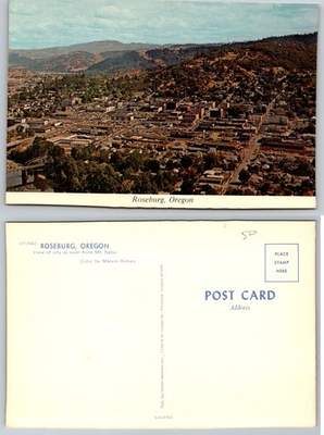 #ad #ad Roseburg Oregon City View from Mt Nebo Vintage Postcard Smith Western Inc. $4.45