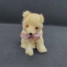 Antique Miniature Real Fur Cream/Ivory Teddy Bear 3" Tall