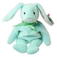 ty-beanie-baby-hippity-the-green-bunny-85-inch-new-stuffed-animal-toy
