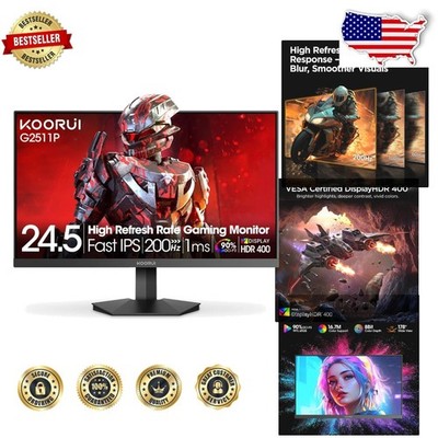 Fast 24.5'' Gaming Monitor 200Hz 1080p IPS 1ms DCI-P3 Adaptive Sync Pro