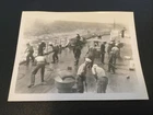 Real Pre-WW2 Photo (5" x 4") of USCG Cutter Ingham Seamen cleaning its Aft Deck