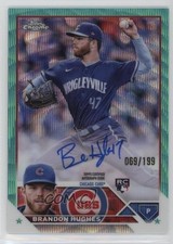 2023 Topps Chrome Rookie Aqua Wave Refractor 69/199 Brandon Hughes Auto 0wd0