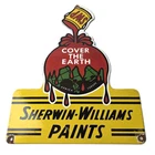 Vintage Sherwin Williams Paints Sign - Gas Oil Pump Porcelain Advertising Sign