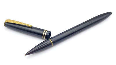 VINTAGE ONOTO BALL PEN NO 59 BALLPOINT PEN IN BOX IN BLACK GOLD