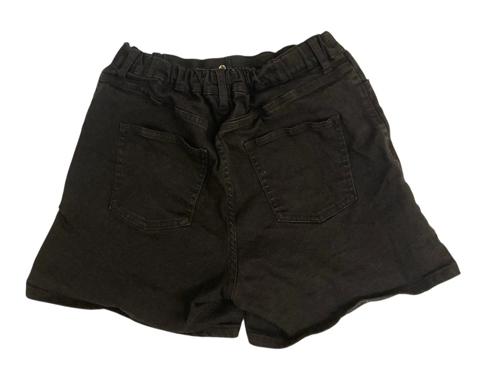 Pantalones Cortos Uniqlo Niños Talla 160 Negro Denim Cintura Elástica Foto 2 de 4
