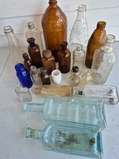 VINTAGE MEDICINE BOTTLES MIXED LOT
