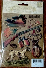 K And Company Grand Adhesions Scrapbook Dimensional Puffy Stickers Hunting Club