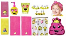 JusticeFor Girls 10-Piece Emoji Bathroom Set Fun Colorful Bathroom D cor NEW