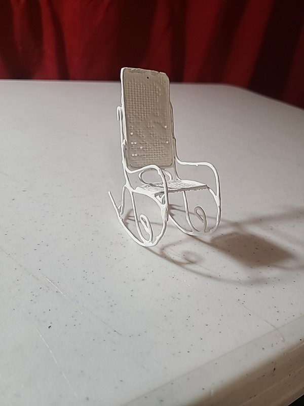 1920's Bentwood Style Miniature Dollhouse Rocking Chair Painted White