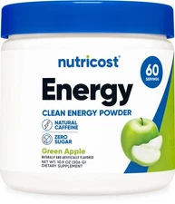 Nutricost Energy Complex (Green Apple) (60 Servings) - Clean Energy Powder