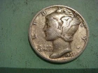 1936 S  Mercury Dime - Good cond album filler w/tarnish , actual coin in photo