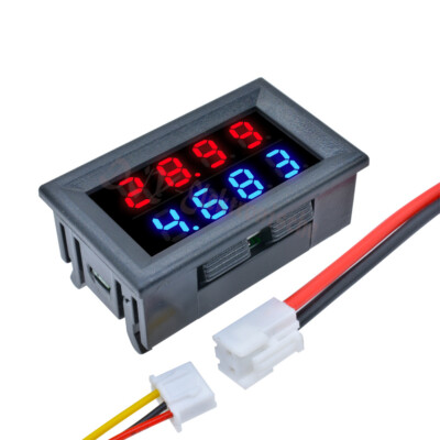 5PCS DC0-200V 10A Voltmeter Ammeter Digital Blue+Red LED 4bit 5 Wires Amp Meter