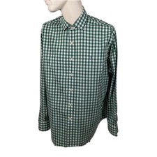Polo Ralph Lauren Green White Gingham Long Sleeve Button Collared Shirt Size XL