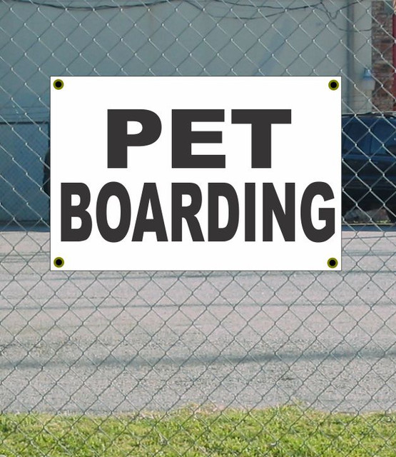 2x3 PET BOARDING Black & White Banner Sign NEW Discount Size & Price