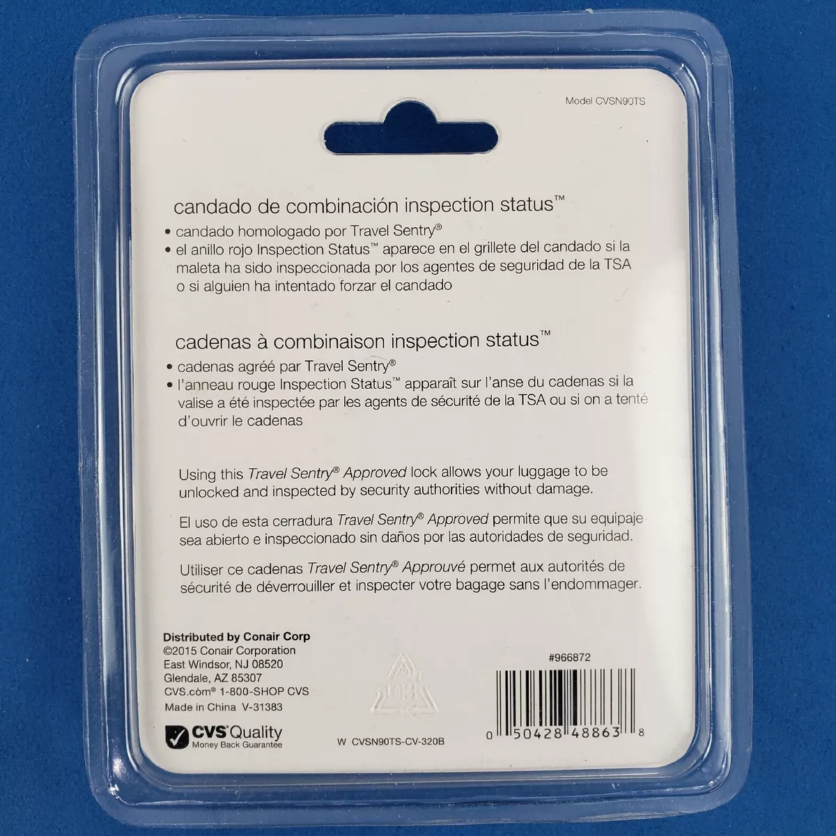 CVS TSA INSPECTION STATUS COMBINATION LOCK Black Sealed eBay