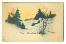 Postcard Hearty Christmas Greetings 430D Vintage VPC02.
