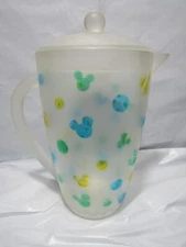 Disney Mickey Mouse 9” Drink Pitcher Frosted Lidded Acrylic  (M9M)