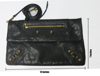 Balenciaga Iconic Envelope Classic Clutch Bag Leather Handbag 12