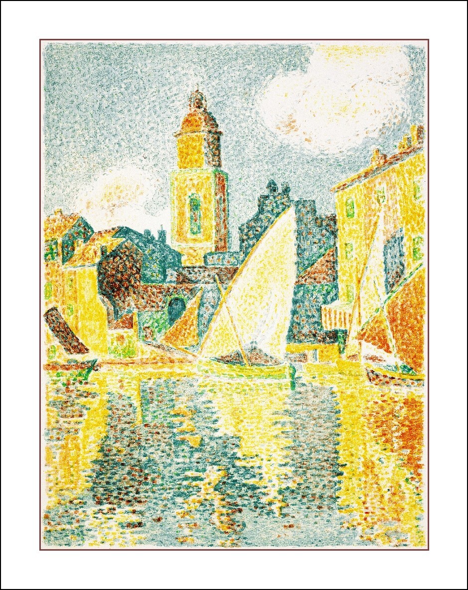Affiche Paul Signac Le Port de Saint-Tropez pour illuminer un salon contemporain en 60x75cm
