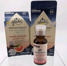 2 Glade Essential Oil Diffuser Refill Aromatherapy Grapefruit Mint 0.56 Fl Oz