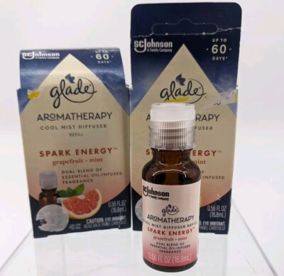 2 Glade Essential Oil Diffuser Refill Aromatherapy Grapefruit + Mint 0.56 Fl Oz