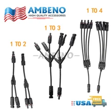 Solar Panel Y Branch Cable Connection Waterproof Adapter Connector Extension