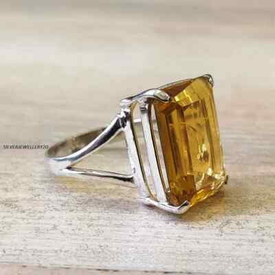 Natural citrine ring, Sterling Silver, cocktail ring, alternative  , All Size