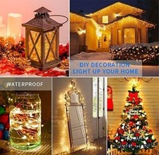 300Led 99FT Copper Wire Christmas Fairy String Lights Dimmable with Remote Co...