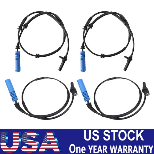 4Pcs Front & Rear ABS Wheel Speed Sensors Fit for BMW X3 E83 2004-2010 2.5L 3.0L