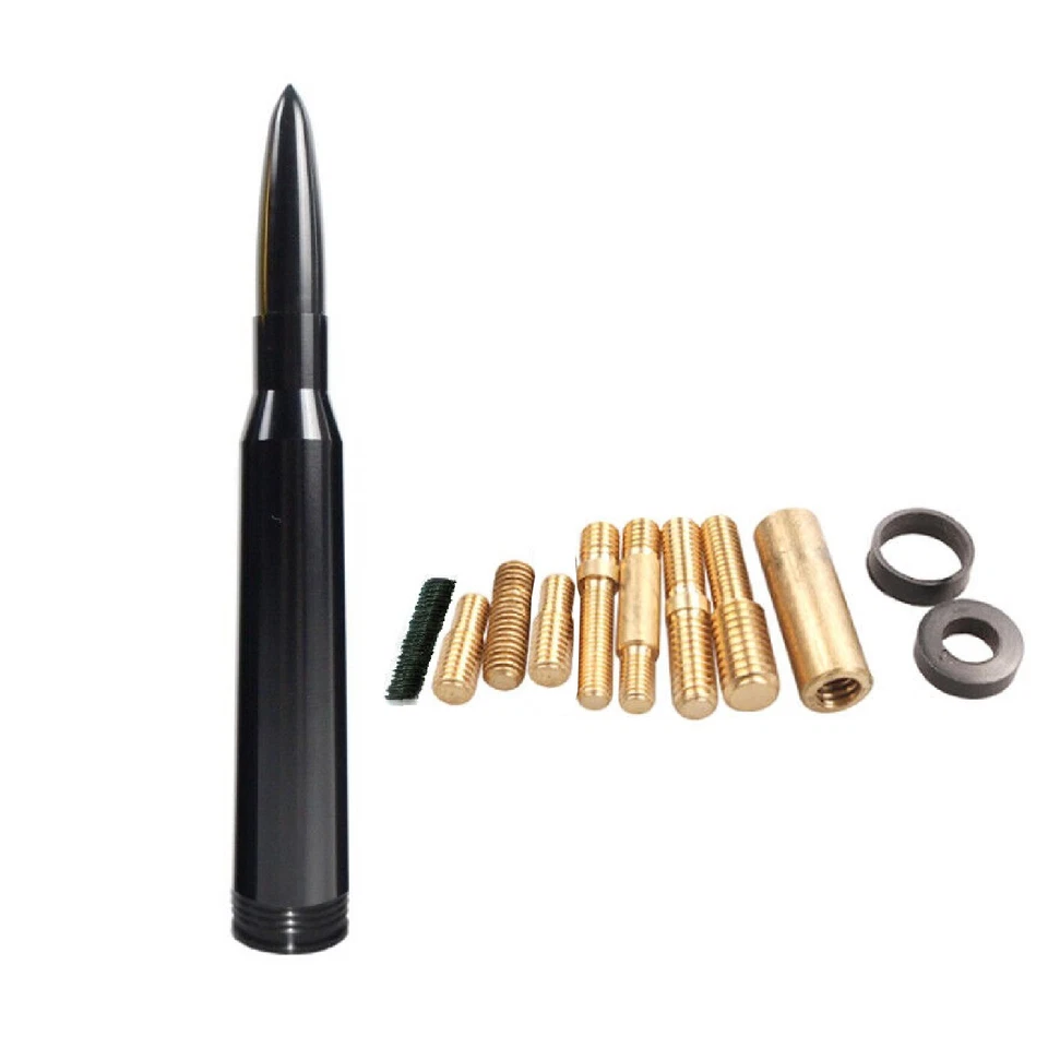 ANTENA BALA NEGRA 50 CAL para CHEVROLET SILVERADO 1500/2500/3500/GMC SIERRA Foto 3 de 4