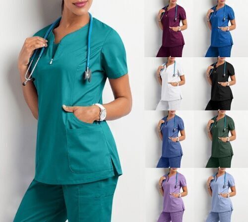 Damen Schlupfkasack Kasack Kurzarm Arbeitskleidung Damenkasack Pflege Top S-2XL - Bild 11 von 25