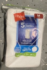 Hanes Boys 5 Tagless Tanks White Size Medium Cool Comfort