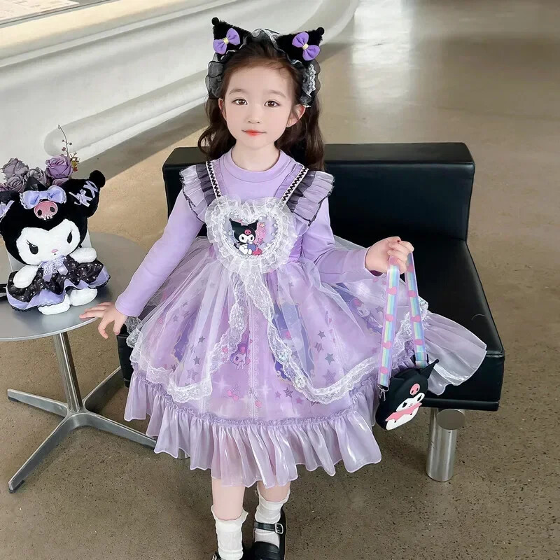 Halloween kuromi/ Dress Ruffled Longsleeves Floral Princess