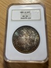 1885-O MS 65 MORGAN SILVER DOLLAR  NGC nice rainbow tones — photo 2