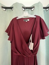 davids bridal bridesmaid dress size 16 NWT Wine V Neck Wrap