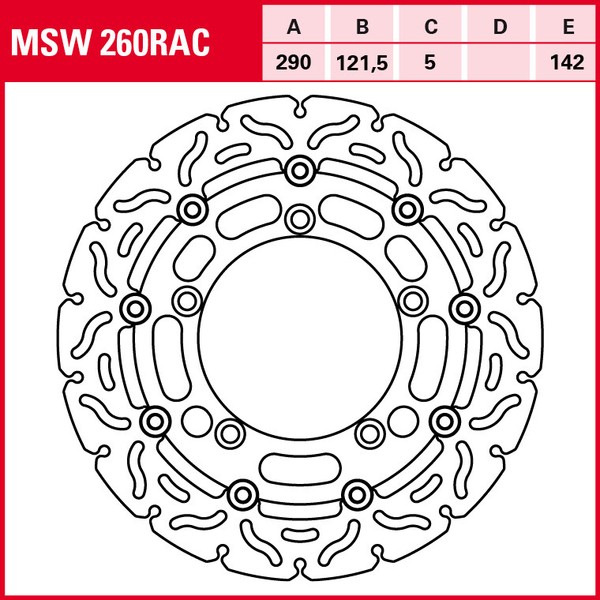 Trw Bremsscheibe MSW260RAC | FüR Suzuki Gsf S Bandit 650 2009 WVCZ1111//-image