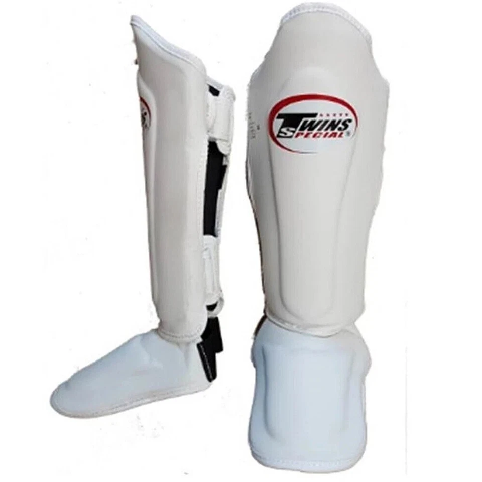 Special Shin Guards Twins SGL10 Leather White MMA Boxing Protector Training Muay - Image 2 of 4