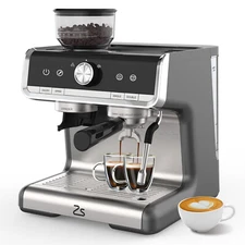 20 Bar Espresso Machine with Milk Frother Grinder Latte Cappuccino Coffee Maker