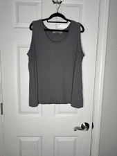 FLAX Gray Minimalist Made In USA Tank Top Size Large