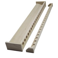 42" Fishing Rod Rack, Wall Mount Pole Holder, Solid Poplar Wood, Unfinished