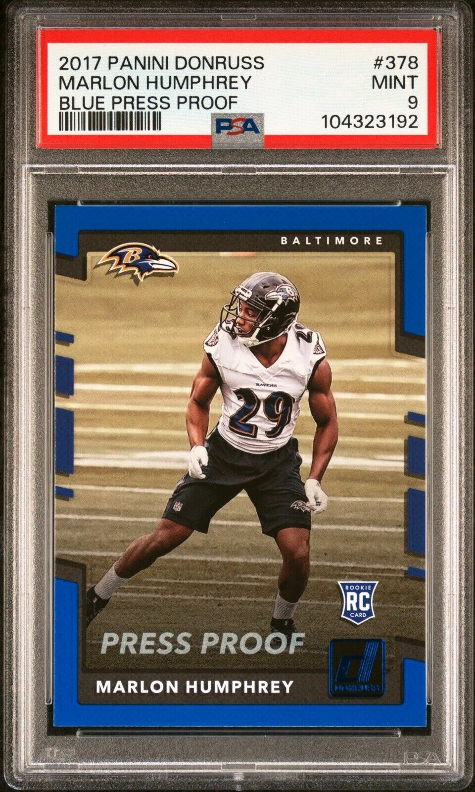 Marlon Humphrey Panini Donruss #378 Blue Press Proof