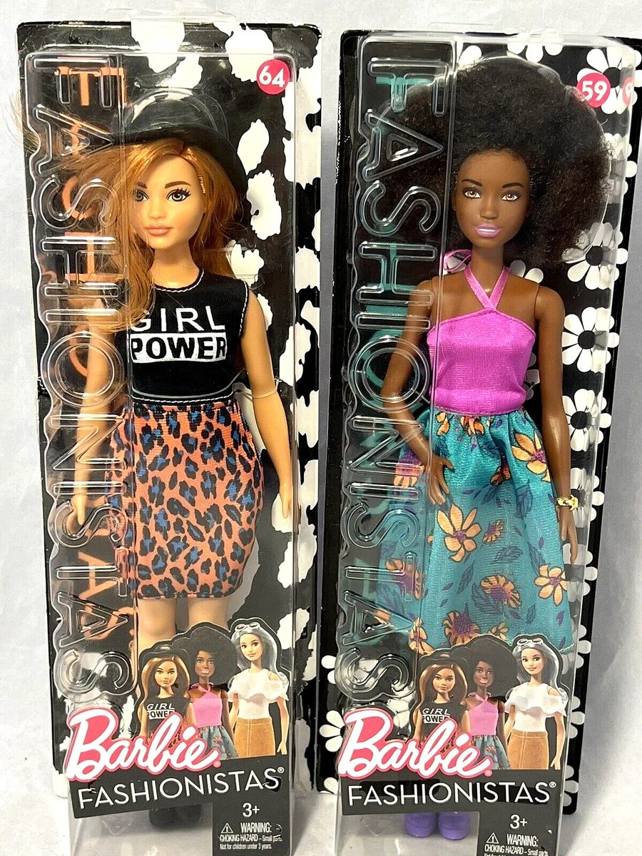 Barbie Fashionistas 64 Lovin Leopard Curvy Doll 59 Tropi Cutie Black AA NRFB
