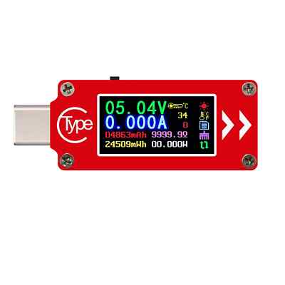 TC64 LCD Power USB Voltmeter Ammeter Voltage Current Meter TYPE C Display Tester