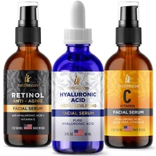 Anti-Aging Serums Set for all skin types Hyaluronic Acid + Vitamin C + Retinol