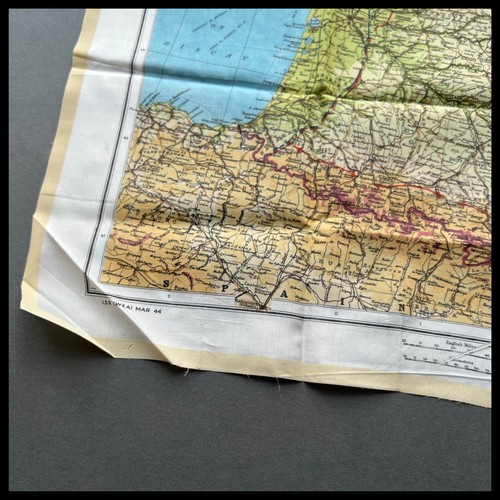 WWII RAF Royal Air Force Pilots SIlk Escape Evasion Zones of France Map - Picture 8 of 12