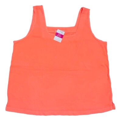 FRESH PRODUCE XXL Sunset Coral ORANGE $39 Jersey Cotton Boxy Tank TOP NWT XXL