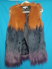 Fever Womens Multicolor Faux Fur Sleeveless Vest Size Small New W Tags